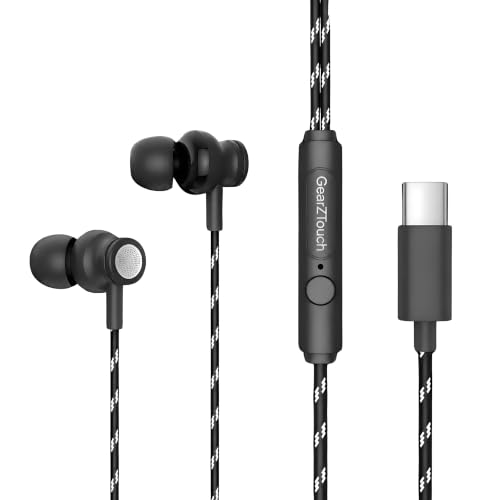 Image of GearZTuch Blast-C TypeC Wired Earphone with Powerful HD Mic for Clear Sound, Deep Bass Sound, HD Calling, in-Line Volume Control & Noise Cancellation Compatible with only TypeC Jacks in Mobiles- Black