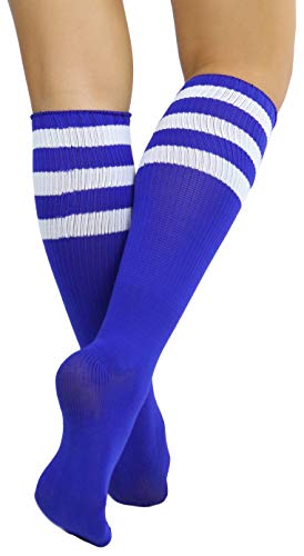 Image of ToBeInStyle Women's Premium Below Knee Athletic Socks w /Contrasting Wide Stripes