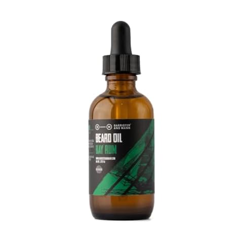 Barrister and Mann Beard Oil | Softens, Moisturizes Beard Mustaches Jojoba Seed Oil Conditioner Grooming Routine Notes of Black Strap Rum & West Indie Bay, Sweet Orange, Cinnamon 1oz (Bay Rum) Cover