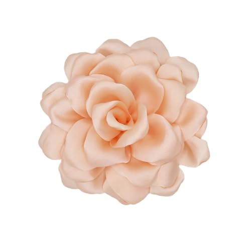 Image of Large Camellia Satin Fabric Flower Brooch Pins Hairpin for Women,ladies. (Champagne)