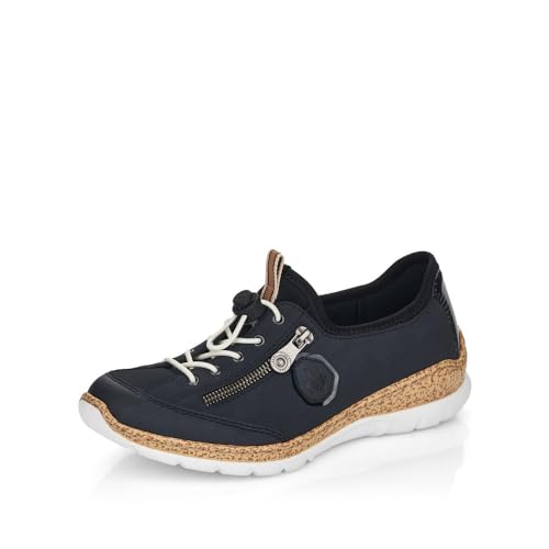 Rieker Damen Low-Top Sneaker N4263, Frauen Halbschuhe,Strassenschuhe,Sportschuhe,Freizeitschuhe,Turnschuhe,Laufschuhe,blau (14),41 EU / 7.5 UK