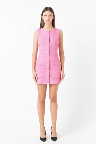 endless rose Women's Sleeveless Tweed Mini Dress3