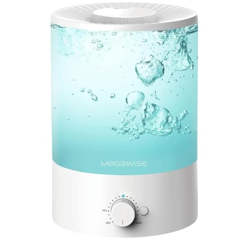 MegaWise Topfill 7-colour Night light humidifier for Kid bedroom with 3.5L Large Capacity, No leakage Design Fine Mist Output Auto Shutoff, Essential Oil Safe Tank