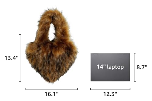 Image of Rejolly Heart Shaped Furry Purse for Women Soft Shoulder Bag Fluffy Faux Fur Trendy Y2K Girls Handbag