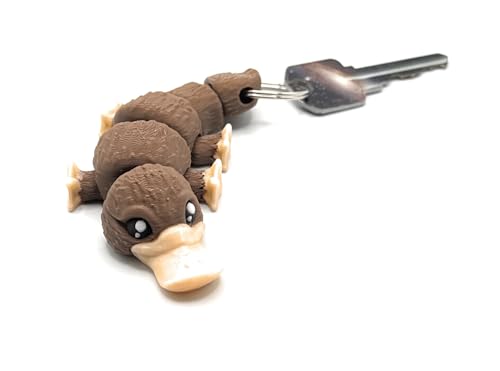 Articulating 3D-Printed Animal Keychains in Color - Platypus, Opossum, Raccoon,