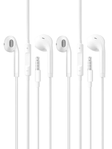 2 Pack Earphones Wired Headphones In Ear Wired Earbuds with Microphone Noise Isolating Headset remote sound control Compatible With Phone Samsung Huawei Android Smartphones Tablets Laptops