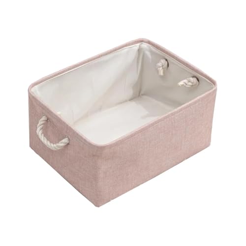 QWWQYDY Cestas Almacenaje Cesta De Almacenamiento Plegable Tipo Cubo, Caja De Almacenamiento De Juguetes De Lino Plegable, Organizador(A4 linen,31X21X12cm)