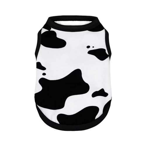 Adorable Cow Print Dog Shirts Lightweight Cozy Outfit for Small to Medium Dogs Soft & Snuggly Pet Wear for Everyday Comfort and Cuteness.Back & XS