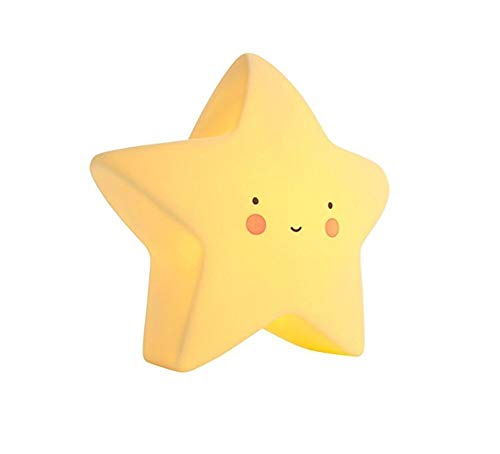 DINOWIN Luces decorativas de la habitación de los niños, tierna lámpara para mesa de noche para niños y bebés, Luces de noche para niños, cuarto de niños (Stella gialla)