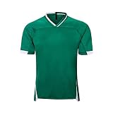 Axdwfd Rugby-Anzug Rugby Kleidung, Fußball Basketball Volleyball Sport Ball Schiedsrichter Bekleidung Sommer Kurzarm-lässiges T-Shirt (Color : Green, Size : XL)
