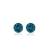 Platinum Men's Round Blue Diamond 4-prong Basket Stud Earrings (1/4-2 ct, Blue, I1-I2) Screw-Back