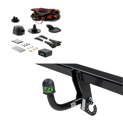 Umbra Rimorchi Barra de remolque fija del cisne y cableado específico de 13 pines 02035/F+AU07713U compatible con Audi A6 Allroad A7