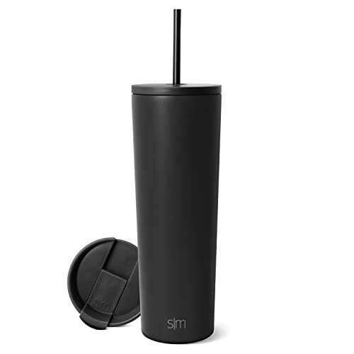 Simple Modern Copo isolado com tampa de canudo e tampa flip | Caneca de café de viagem copo reutiliz