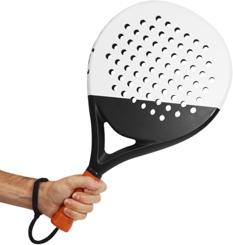 LAPAT Padel Racket with Cover Bag - Carbon Surface with EVA Memory Foam- Paddle Tennis Racquets Lightweight (White) POP Tennis - Thumbnail 4