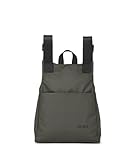 KCB Mochila Antirrobo Pequeña Dual | Diseño Seguro y Práctico | Bolsillos Multiusos con Cremallera | Material Resistente | Asas Ajustables | 100% Vegano | Color Khaki
