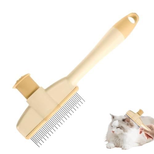 Pente de pulgas para cães | Pente de pulgas autolimpante para cães de comprido, com botão de liberaç