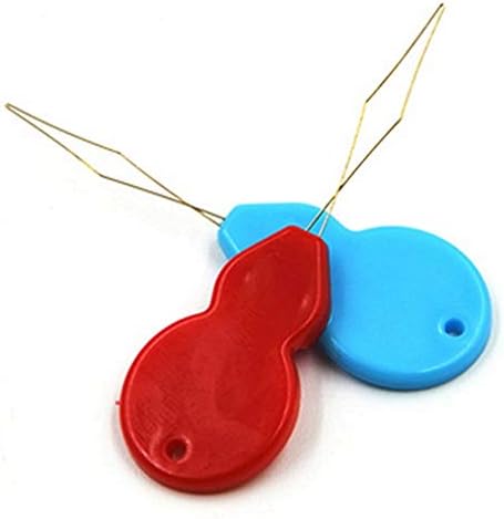 Rmeet Needle Threader,30 Pack Needle Threaders Brass Wire Gourd Shaped Plastic Needle Thread Detector for Hand Sewing Yarn Embroidery and Cross Stitch Assorted Colours