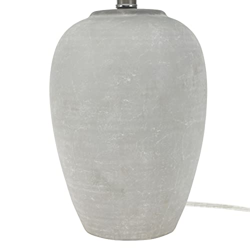 Nourison 23" Grey Unglazed Ceramic Rustic Jar Lamp For Bedroom, Living Room, Dining Room, Office #TOP6