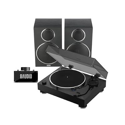 Reloop Turn X Premium HiFi Turntable Bundle with Desktop Amplifier System with Full-Range Speakers (2 Items)