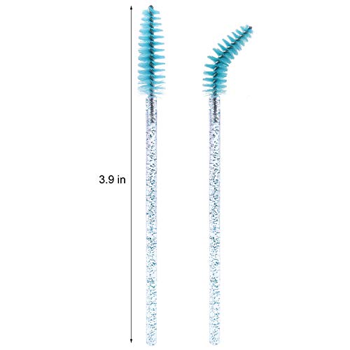 Image of Tbestmax 300 Disposable Mascara Wands Eye Lash Brush Spoolies for Eyebrow /Eyelash Extension Blue