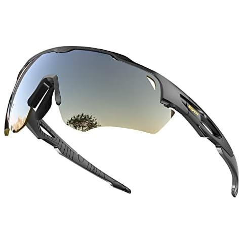 SCVCN Polarized Sports Sunglasses 3 Interchangeable Lenes High Definition High Contrast Men Women Running Cycling Outdoor, 35 Cover
