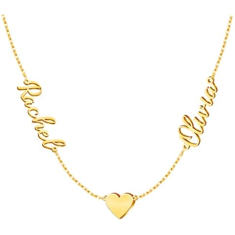 Yofair Name Necklace Personalized Custom Any Name Necklaces Jewelry 18K Gold Plated Nameplate Pendant Personalized Gift for Women Cover