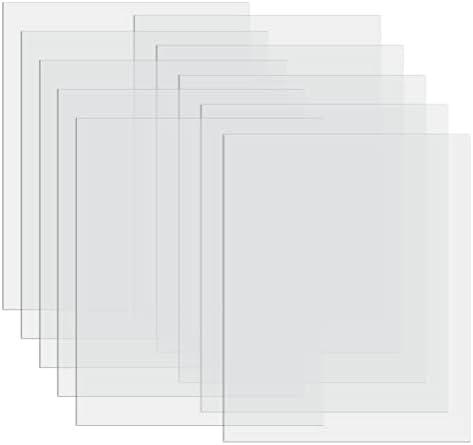 10 Pcs Clear Acrylic Sheets,Plexiglass Sheet,0.04 Inch Thickness Transparent Square Panel Sheets Protective Film for Picture Frame DIY Projects Painting Display, 14x10 Inches