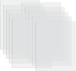 10 Pcs Clear Acrylic Sheets,Plexiglass Sheet,0.04 Inch Thickness Transparent Square Panel Sheets Protective Film for Picture Frame DIY Projects Painting Display, 14x10 Inches