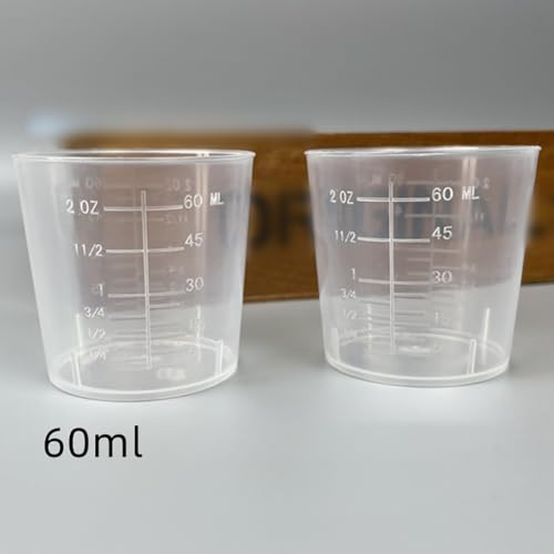 30 Pcs 60ml Vasos de Medición Plásticos Transparentes miniatura 3