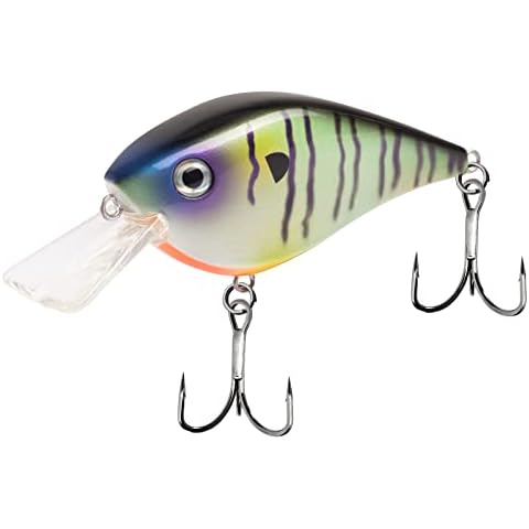Basskiller 1pcs Square Bill Crankbait, Bass Fishing Lure, Floating Erratic Action Topwater Fishing Lures, 3D Eyes Fishing Gear Trout Lure with Sharp Hooks for Shallow Water, Freshwater, Saltwater Cover