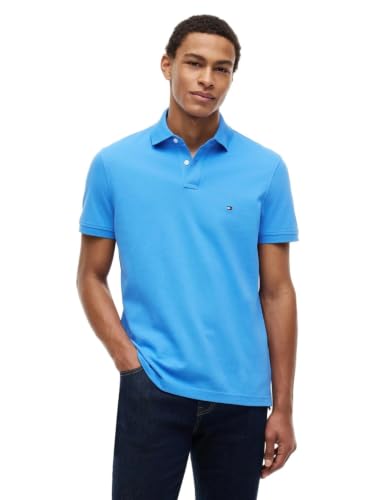 Image of Tommy Hilfiger Solid Regular fit Cotton Polo t-Shirt