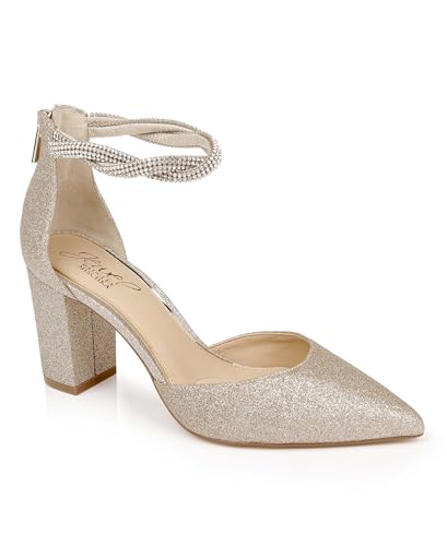 Jewel Badgley Mischka Tinsley Pointed Toe Block Heel Pumps