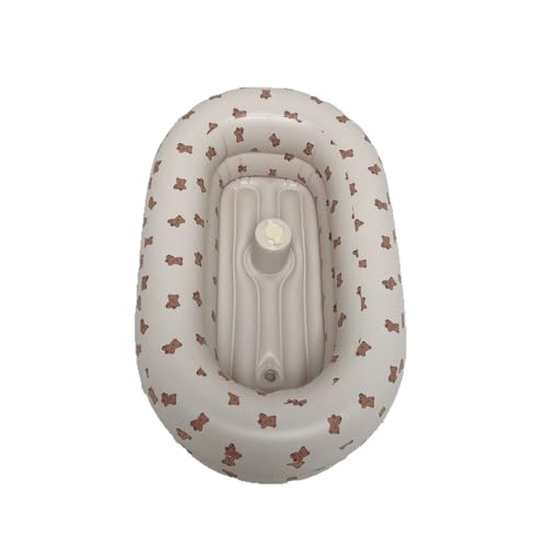 Cómoda bañera inflable para bebés con base antideslizante de PVC segura, inflado rápido, desinflado, diseño portátil, herramienta de baño para bebés