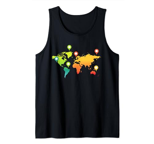 Explora el mundo con estilo: camiseta Maps Adventure para viajeros Camiseta sin Mangas