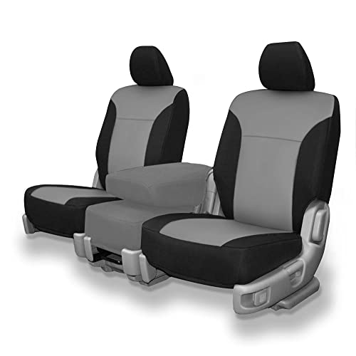 CarsCover Custom Fits for 2014-2020 Toyota Tundra Pickup Truck Neoprene Car Front Seat Covers Gray & Black Sides Driver & Passenger Cover