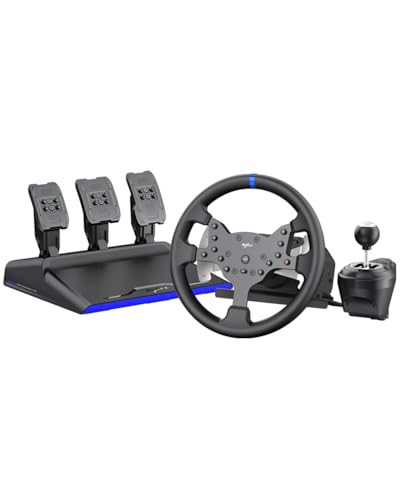 PXN V99 Gaming Racing Wheel with Pedals and Shifter, 3.2Nm Force Feedback, 6-Speed Shifter, Hall...