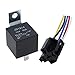 Automotive Relay 12V/24V 40A, 4 Pin 5 Pin Waterproof Car Relay with Wire Socket Harness, Normally Open for Head Light Air Conditioner, JD1912 JD1914 (JD2912-24V-40A-4Pin)