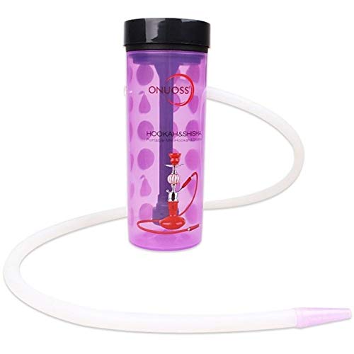 MAEE 1 Pc Plastic Bottle Portable Hookah Set Silicone Hose Hooka Color Purple
