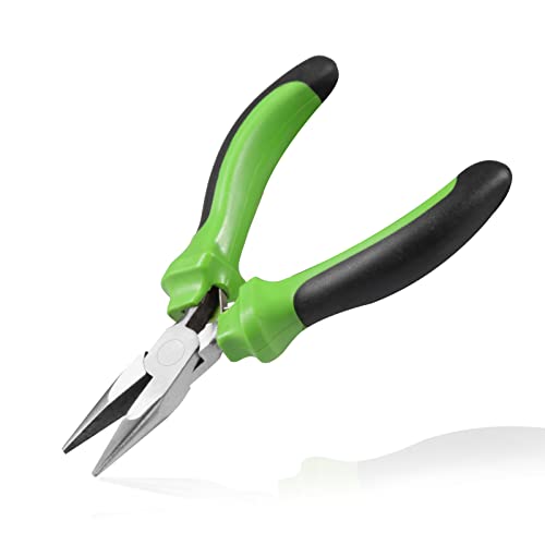Image of 5 Inch Long Nose Pliers Smooth Jaws Chain Nose Pliers with Spring Jewelry Making Pliers Handcraft Beading Repair Tool Mini Professional Handcraft Tools for Jewelry Making Crafting