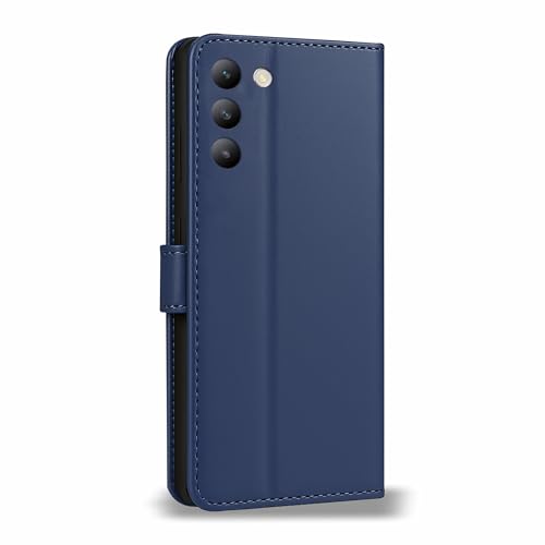 Image of AIBEX Shock Proof Flip Compatible for Vivo Y200e 5G / Vivo T3 5G Flip Cover Leather Finish | Inside TPU with Card Pockets | Wallet Stand | Complete Protection Flip Case - Blue