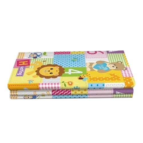 Alfombra de Juegos Plegable para Bebés, Doble Cara, Antideslizante e Impermeable, 180x100 cm, Diseño de Animales,alfombra de juegos gruesa antideslizante e impermeable (Amarillo)
