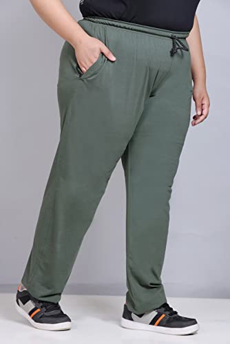 Image of CUPID Women's Cotton Track Pants Regular Fit Lounge Wear Gym Joggers Sports Trouser Night Pants for Ladies