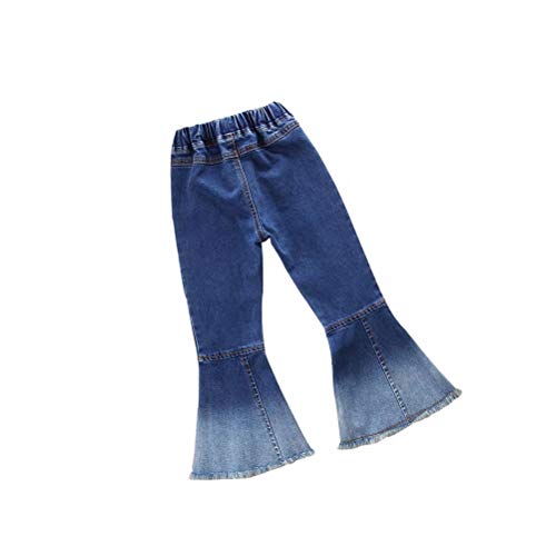 Baby Girls Bell-Bottom Ruffle Flare Jeans Skinny Pants2