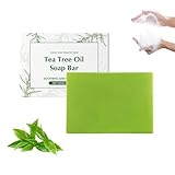 Seifenstück mit Teebaumöl, Organische ‎Badeseifen mit Grüntee, Natürliches Seifenstück für Gesicht & Körper, Tiefenreinigung & Erfrischung, Spendet Feuchtigkeit & Macht Trockene Haut Weich (1)