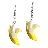SLSF Cute Lifelike Fruits Resin Imitate Food Banana Dangle Drop Earrings for Women Girls Summer Beach Holiday Jewelry (Banana 1) SLSF Cute Lifelike Fruits Resin Imitate Food Banana Dangle Drop Earrings for Women Girls Summer Beach Holiday Jewelry (Banana 1)