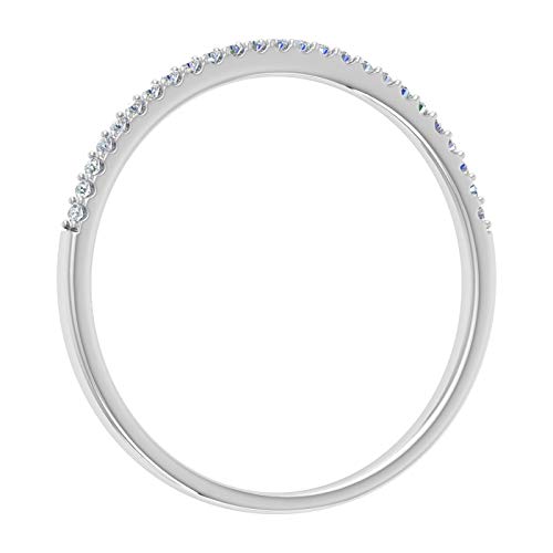 0.08 Carat (ctw) 10k Gold Round White Diamond Ladies Dainty Anniversary Wedding Stackable Ring (I1-I2 Clarity)2