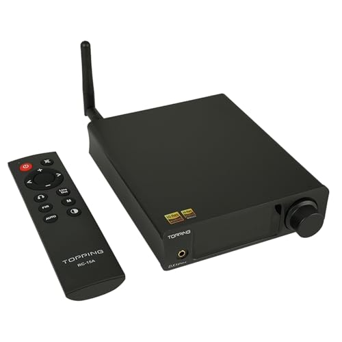 TOPPING DX3Pro+ LDAC Headphone Amplifier, ES9038Q2M Bluetooth 5.0 DAC, NFCA Audio Decoder, USB/Optical/Coax Inputs, with Remote Control, Headphone Amp, Line Out, Pre-Amp Function (Black)