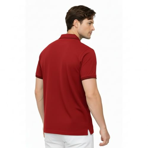 Image of Men's Premium Cotton Pique Polo T-Shirt, Classic Fit Short Sleeve Casual Summer Shirt, Soft & Breathable Fashion Polo