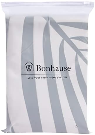 Bonhause Abstract Boho Leaf Shower Curtain 180 x 180 cm Mid Century Modern Minimalist Art Bathroom Curtain Waterproof Mildew & Mould Resistant Polyester Fabric Bath Curtain with 12 Hooks