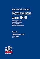 Historisch-kritischer Kommentar zum BGB, Bd.1 : Allgemeiner Teil 3161479092 Book Cover